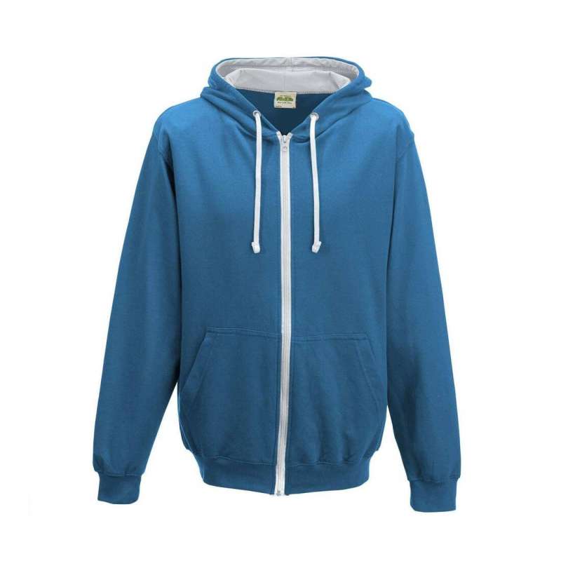 Sweat capuche zippé contrasté 280 G à prix de gros - Hoodie  à prix grossiste
