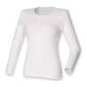 Langærmet stretch T-shirt til kvinder, moderne pasform - Kontorartikler til engrospris