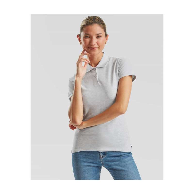Damespolo katoen 180 met smalle knoopsluiting tegen groothandelsprijzen - Fruit of the Loom tegen groothandelsprijzen