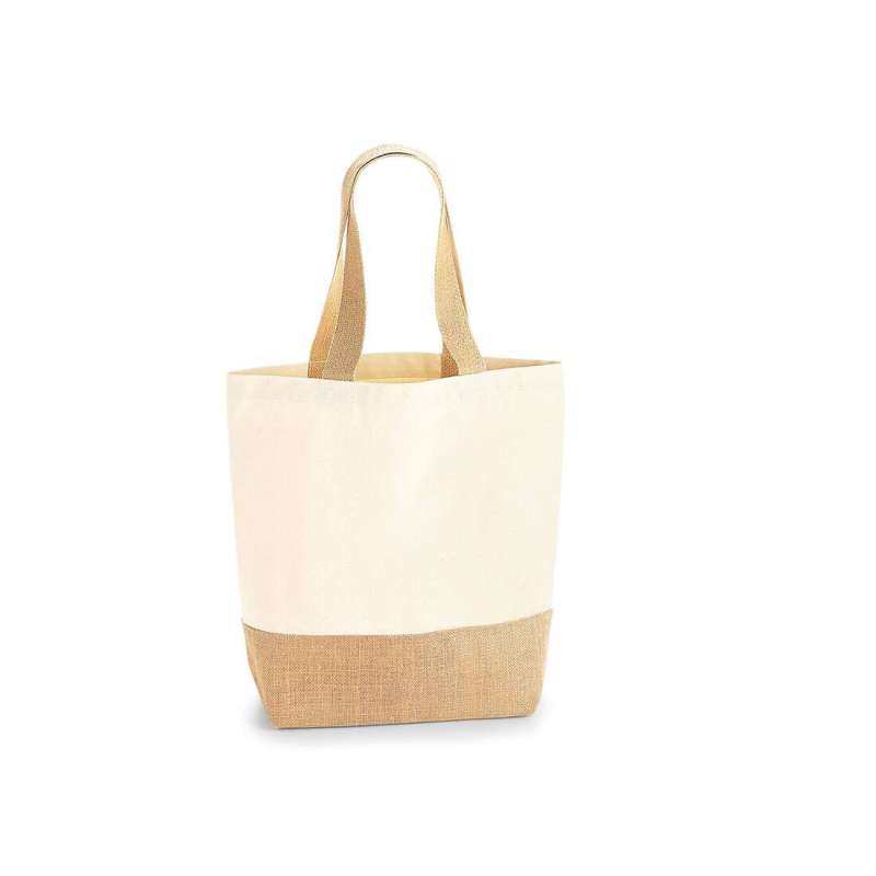 Sac shopper coton/toile de jute 24x41x13cm. 13 litres à prix de gros - Sac bandoulière à prix grossiste