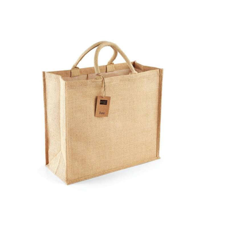 Großer Jute-Shopper mit Baumwollgriffen 36x28cm - Einkaufstasche zu Großhandelspreisen