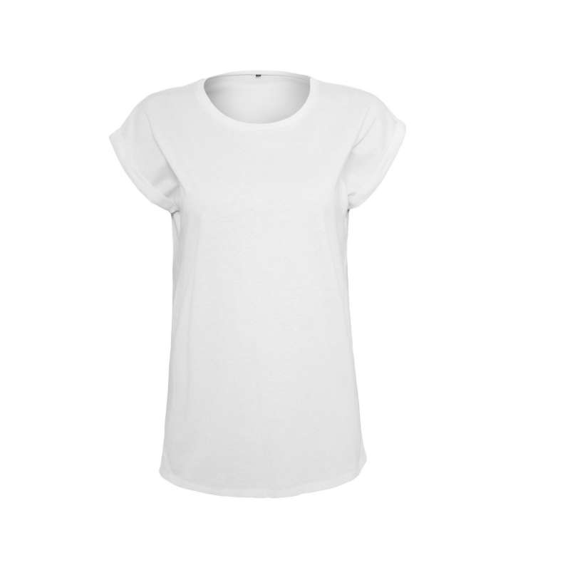 Camiseta larga mujer, manga corta amplia - Camiseta a precios de mayorista