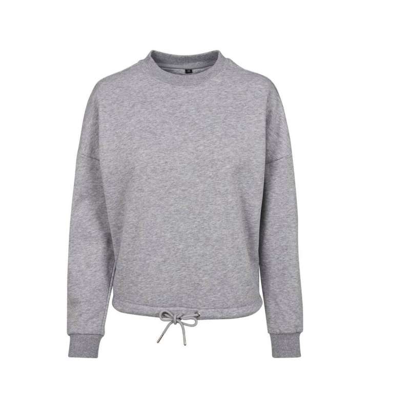 Sweat feminino oversize de molleton cinza - Têxtil a preço grossista