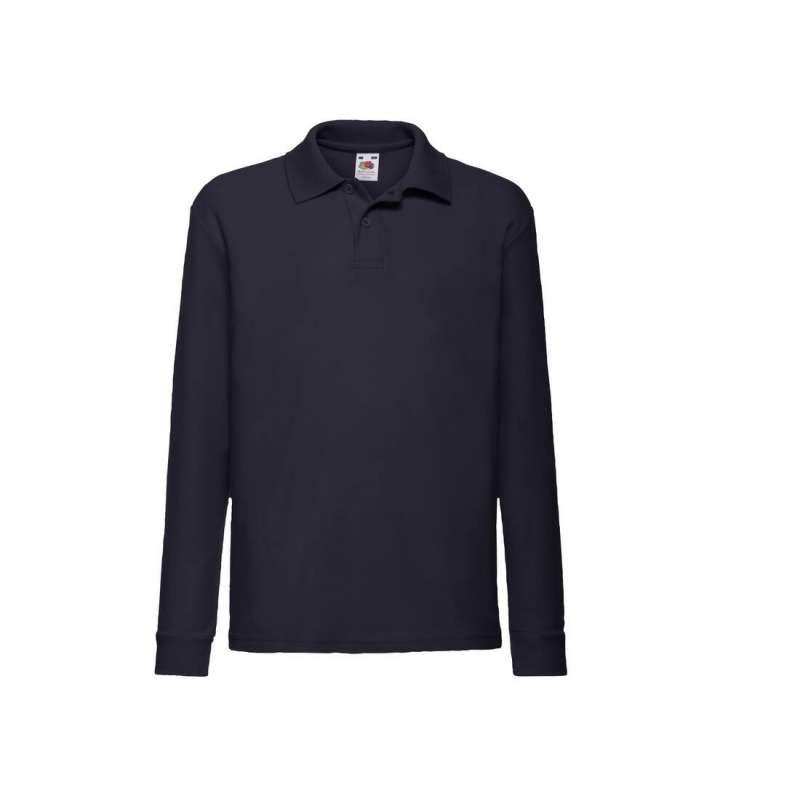 Katoenen kinderpolo lange mouwen 60°C - polo tegen groothandelsprijzen