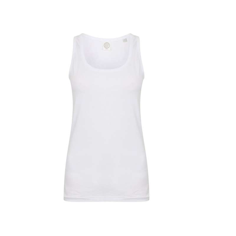 Camisola feminina ajustada longa em stretch - Camisola sem mangas a preço grossista