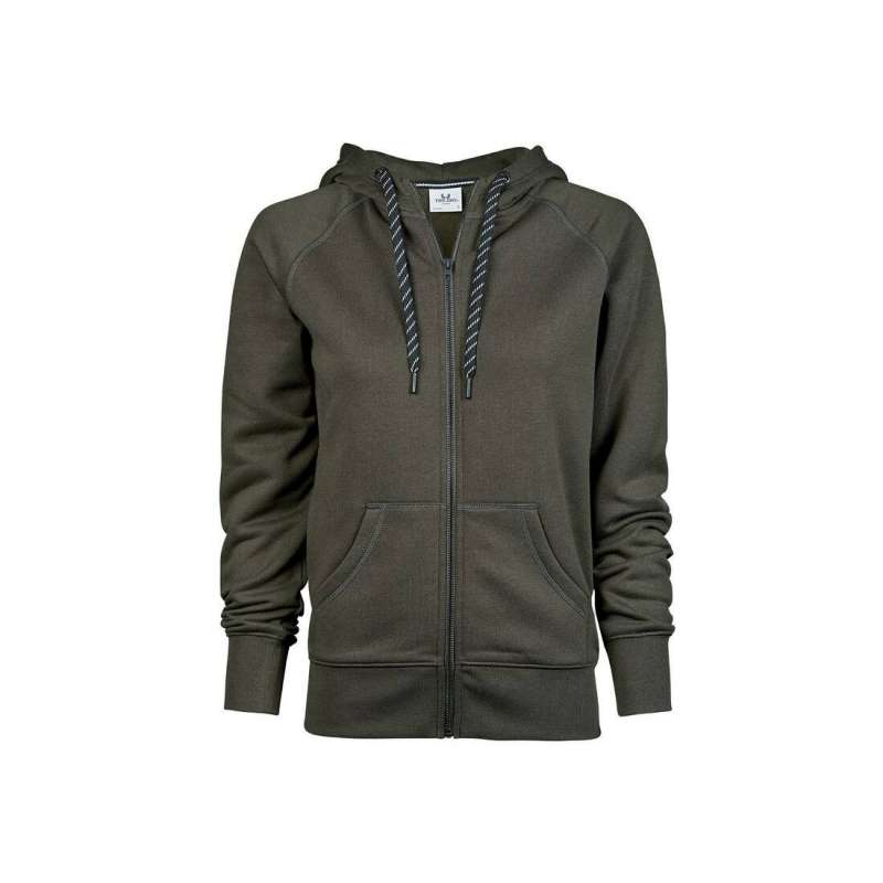 Damen Sweatjacke mit Kontrastkordel, Baumwolle - Textilien zu Großhandelspreisen
