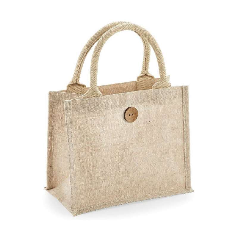 Mini juco gavepose med 35 cm hank til engrospris - Naturligt produkt til engrospris