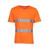 Hi-vis T-shirt V-hals 2-banden  EN ISO 20471 - T-shirt hoge zichtbaarheid tegen groothandelsprijzen