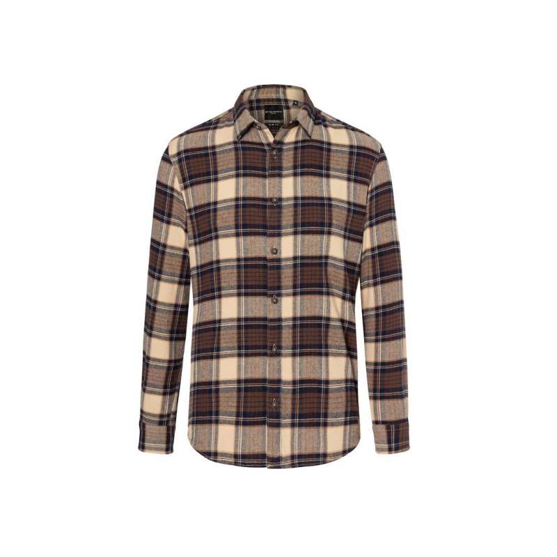 Camisa xadrez masculina ajustada, cinza escuro - Camisa homem a preço grossista