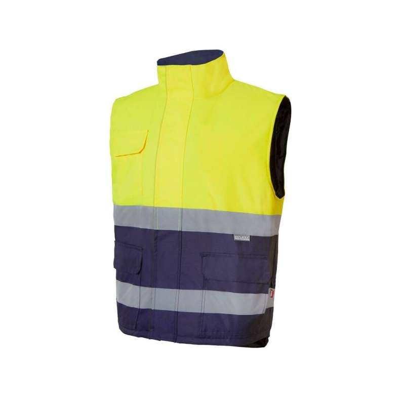 Bodywarmer matelassé bicolore haute visibilité à prix grossiste - Bodywarmer à prix de gros