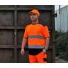 Refleks T-shirt i Hi-Vis Orange/Navy - T-shirt med høj synlighed til engrospris