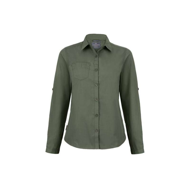 Camisa feminina de poliéster reciclado de manga longa - Acessório reciclável a preço grossista