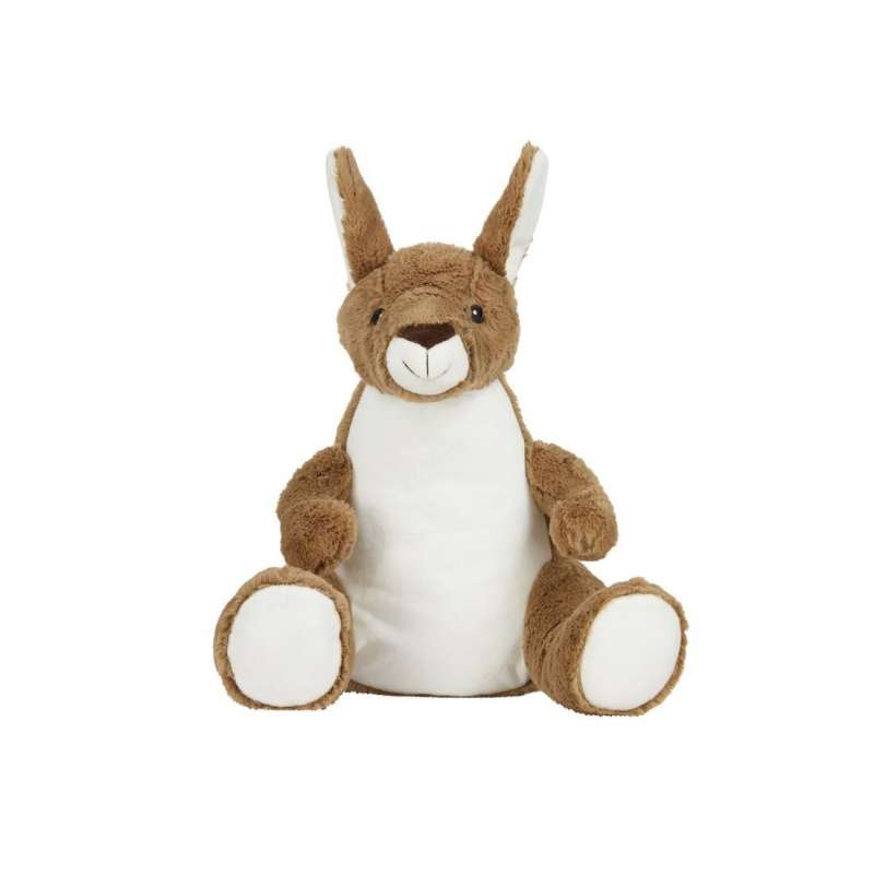 Peluche canguro con bolsillo zippé 30 cm - Peluche a precios de mayorista