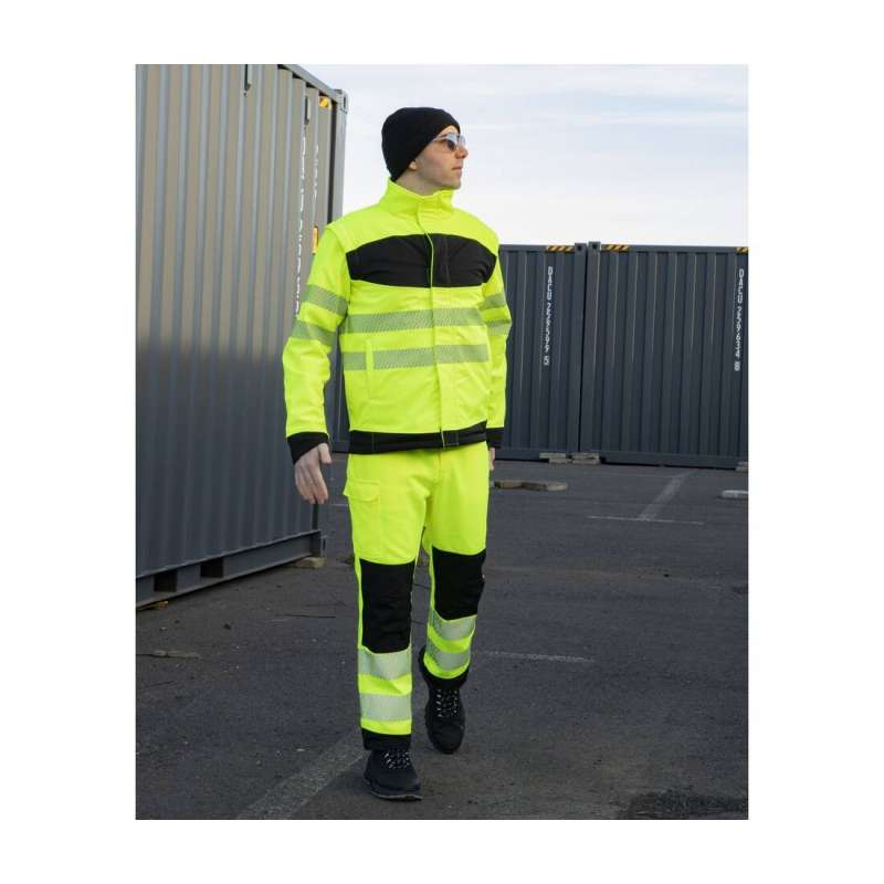 Oranje softshell met afneembare mouwen, maat L - kleding met hoge zichtbaarheid tegen groothandelsprijzen