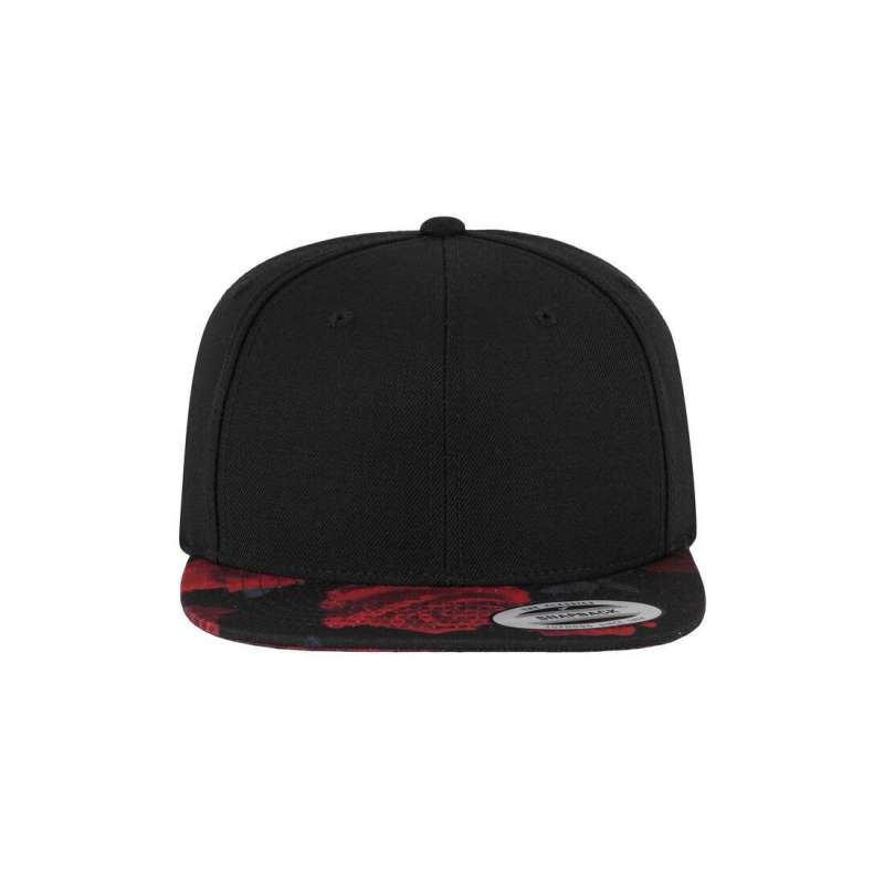 Casquette 6 pans impression rose sur la visière à prix grossiste - Casquette à prix de gros