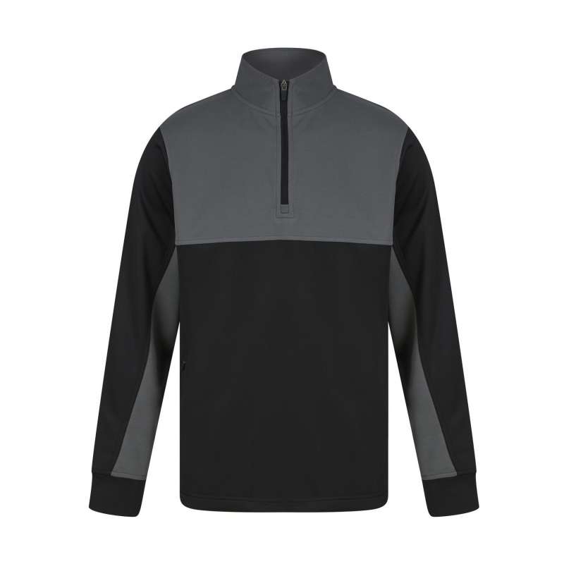 Hvid sportssweater med lynlås og lommer - Objekt til sublimation til engrospris