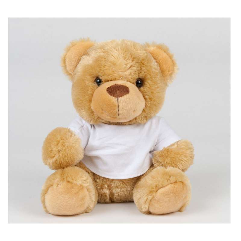 Urso de peluche 22cm com t-shirt removível - Pelúcia a preço grossista