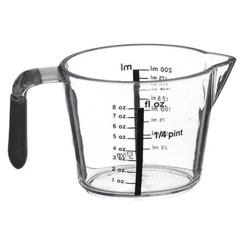 verre doseur plastique tpr 200ml, gris clair - verre mesureur à prix grossiste