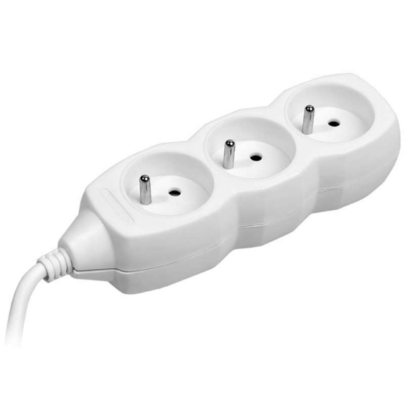 Prolunga bianca a 3 prese con bloccaggio - multipresa a prezzi all'ingrosso