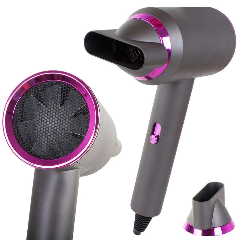 Asciugacapelli ionizzante a LED grigio-rosa - Asciugacapelli a prezzi all'ingrosso