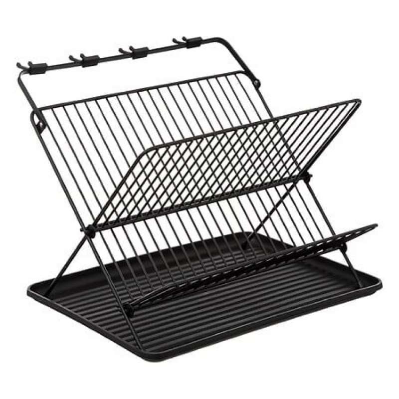 Escurridor plegable negro 2 niveles - escurreplatos a precios de mayorista