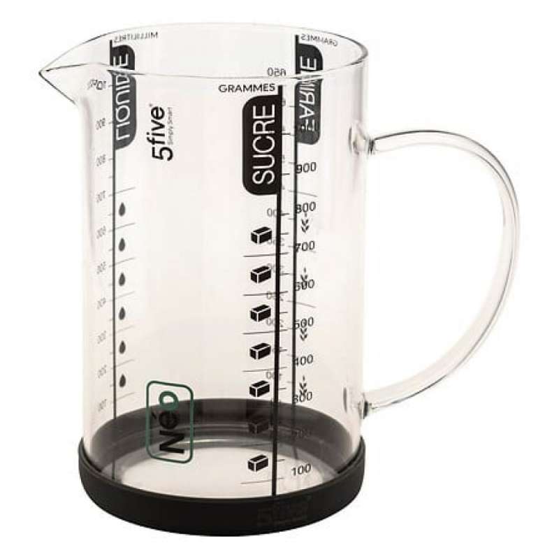 Vaso medidor transparente de boro 1L - vaso medidor a precios de mayorista