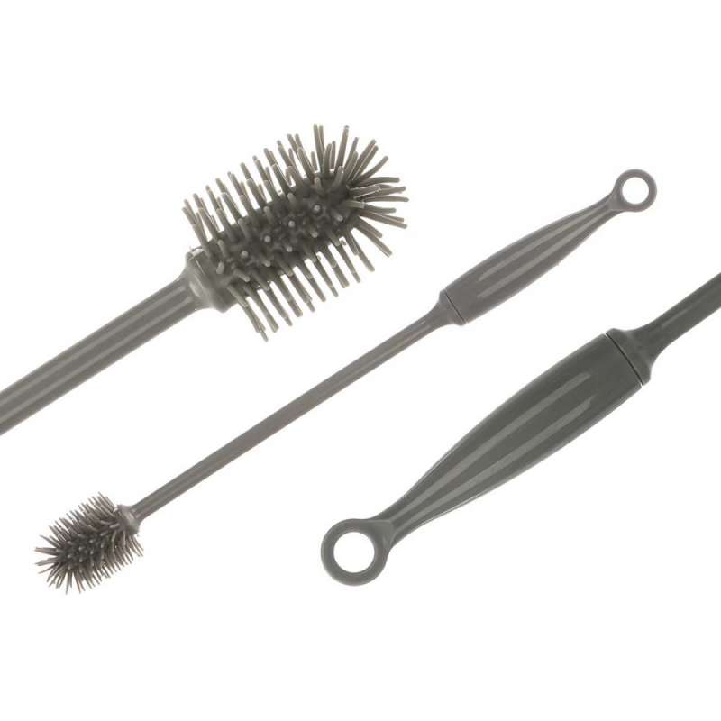 Limpa-garrafas de silicone cinzento claro - escova de louça a preço grossista