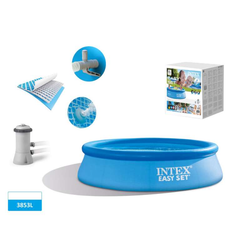 Aufblasbarer Pool blau 305 cm 28122NP - aufblasbares Schwimmbad zu Großhandelspreisen