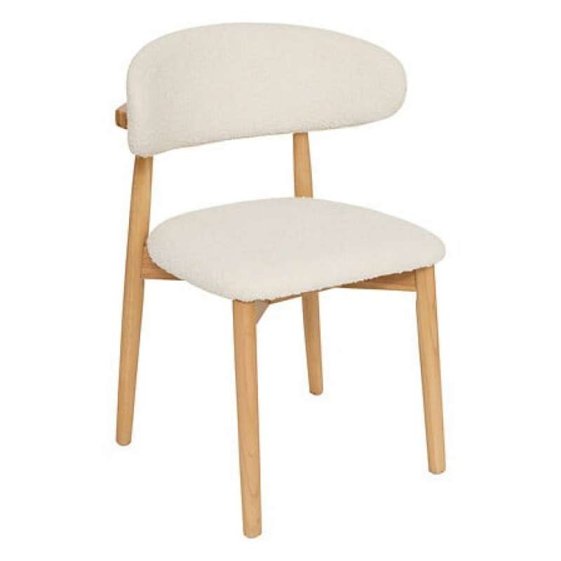 chaise bois bouclette sari blanche / nat, blanc - chaise de salle à manger à prix de gros