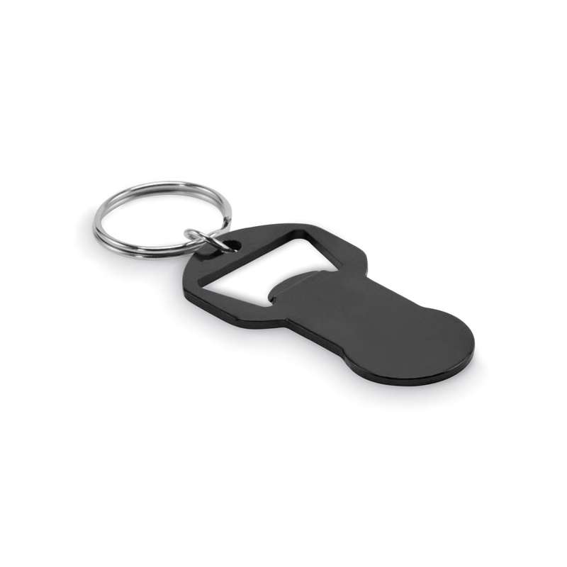 Recycled aluminium bottle opener keychains with metal ring - Flessenopener tegen groothandelsprijzen