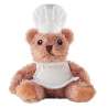 Bottiglia in peluche poliestere chef con toque bianco - Orso di peluche a prezzi all'ingrosso