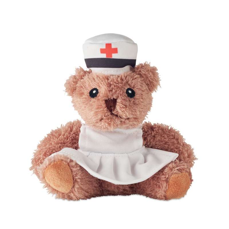 Bottiglia di peluche infermiera bianca ricamata a prezzi all'ingrosso - Orso di peluche a prezzi all'ingrosso