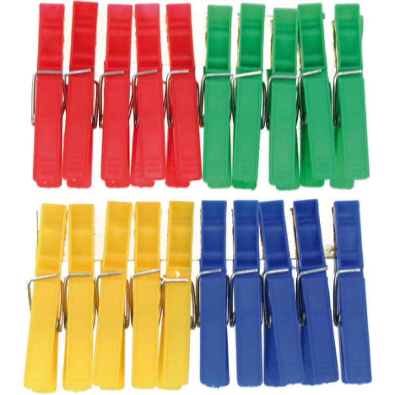 pince à linge 20 par 7x1cm couleur assorti à prix de gros - Pince à linge à prix grossiste