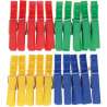 pince à linge 20 par 7x1cm couleur assorti - Pince à linge à prix grossiste