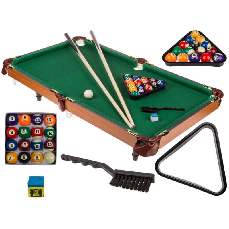 Mini billard i træ med farvede kugler til engrospris - billard til engrospris