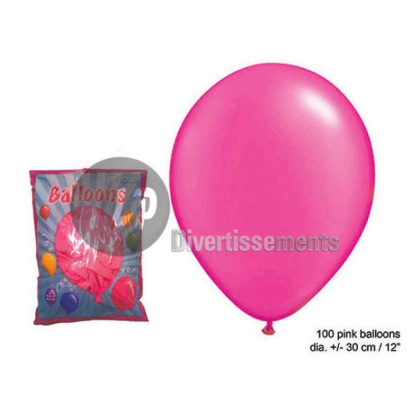 lot de 100 ballons latex opaques pink 30cm - ballon de baudruche à prix de gros