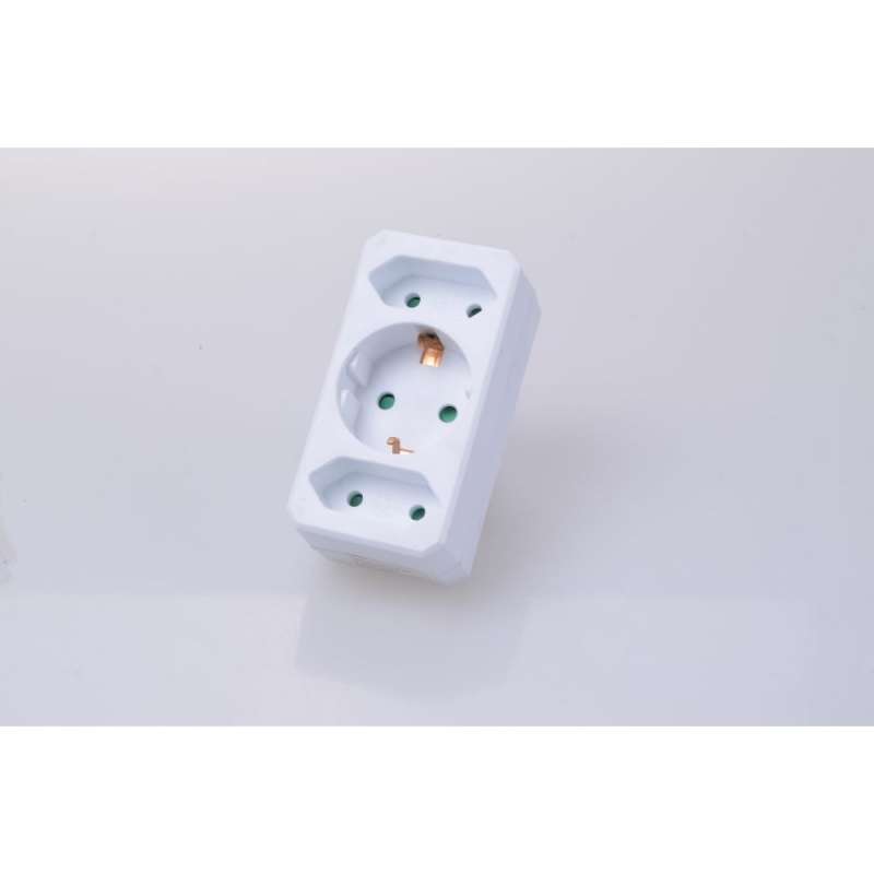 Tomada múltipla de 3 vias branca 100x45 mm a preço grossista - multiponto a preço grossista