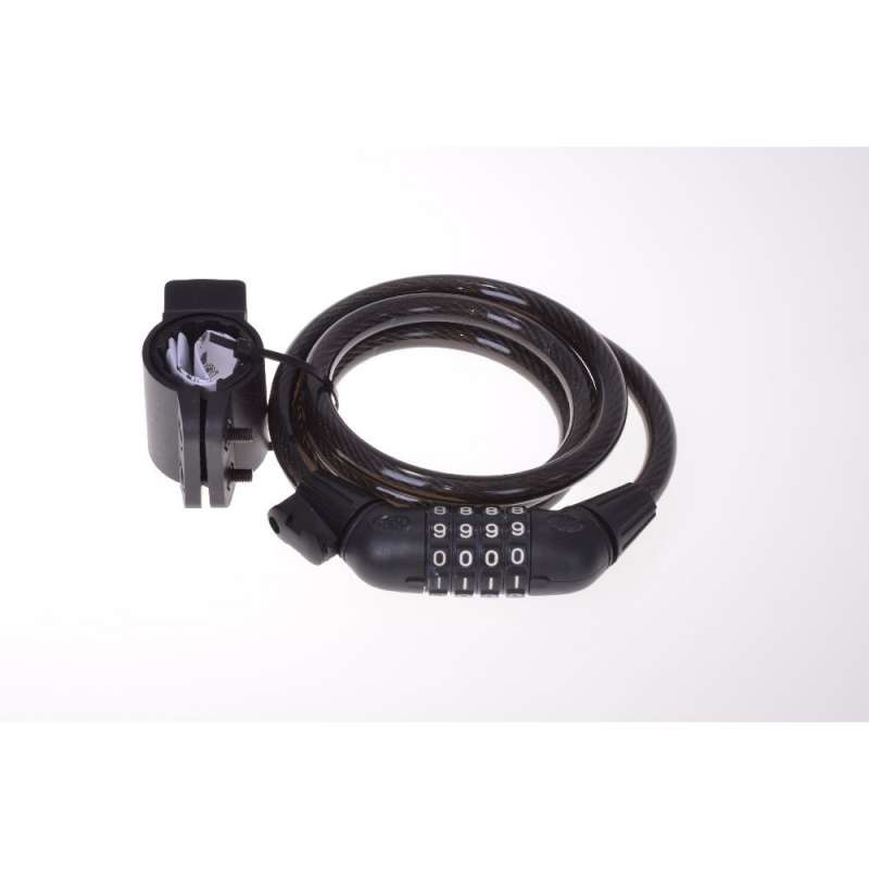 Cabo antirroubo em espiral preto de 1200 mm - Antivol de bicicleta a preço grossista