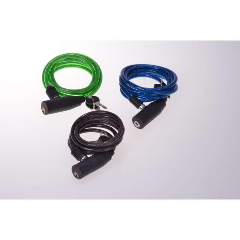 Kabelschloss aus Stahl, spiralisiert, 5mm - Fahrradschloss zu Großhandelspreisen