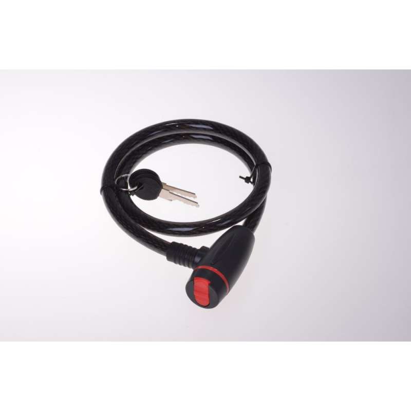 Cabo antirroubo em espiral de 800 mm, preto - Antivol de bicicleta a preço grossista