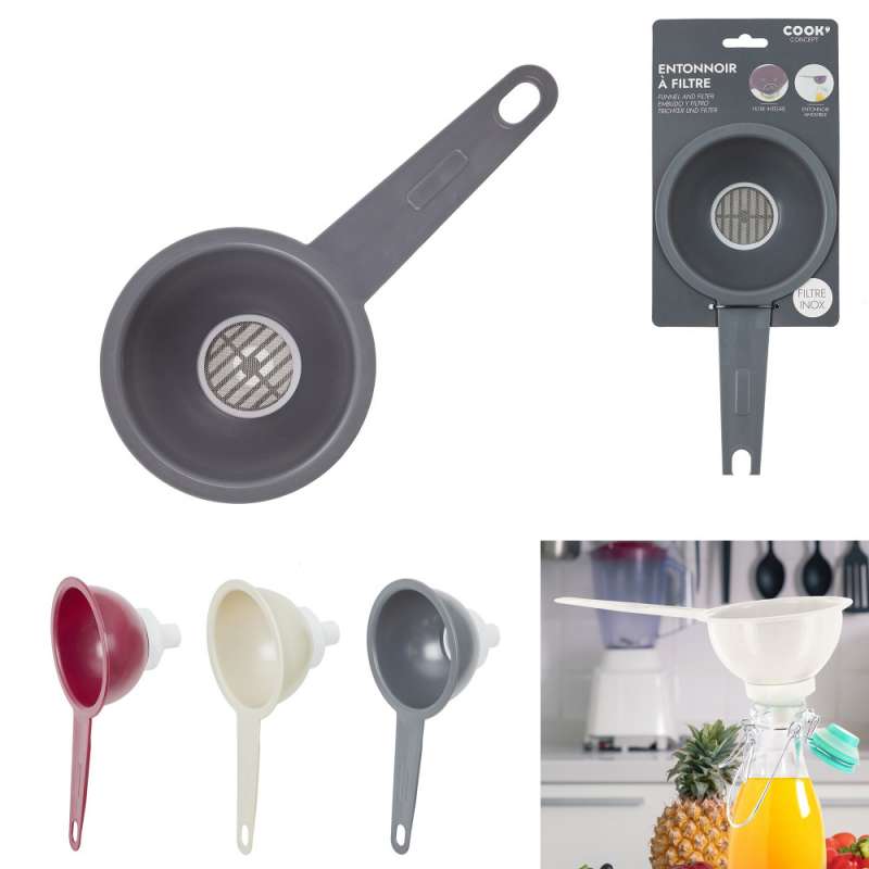 Imbuto in acciaio inox con filtro 3 pz. - entonnoir a prezzi all'ingrosso