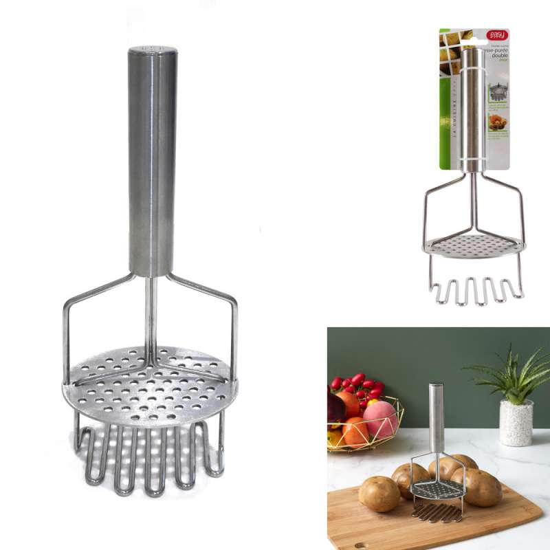 Espremedor de batatas manual duplo em aço inoxidável 28 cm - presse-purée a preço grossista