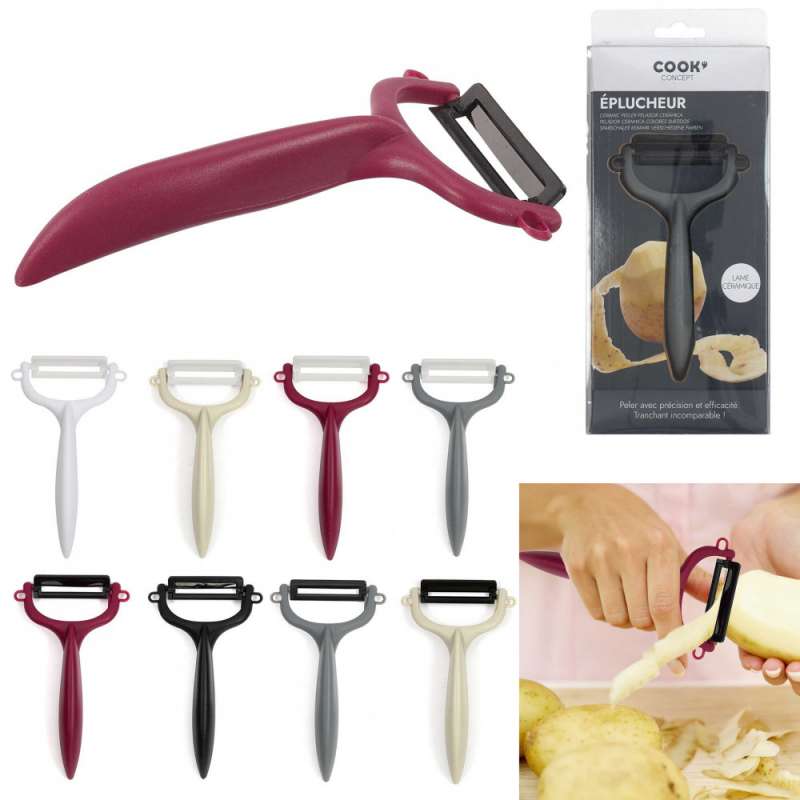 eplucheur ceramique couleurs assorties, 8.0-fois a - économe à prix grossiste