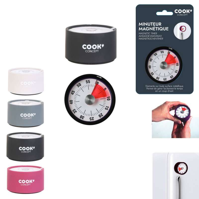 Plastic magnetische timer, 4 kleuren - Timer tegen groothandelsprijzen