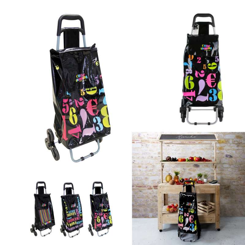 Carro de la compra impermeable 6 ruedas 3-ass. - Carro de compra a precios de mayorista