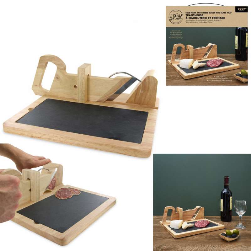 Cortafiambres de madera con pizarra - Cortadora de salchichas a precios de mayorista