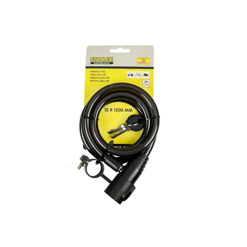 Cabo antirroubo multicolorido de 12 x 1200 mm a preço grossista - Antivol de bicicleta a preço grossista