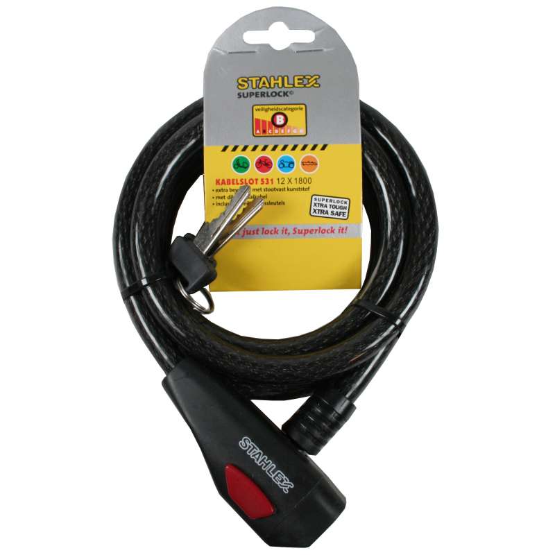 Câble antivol 531 12 x 1800 mm - Antivol de vélo à prix de gros