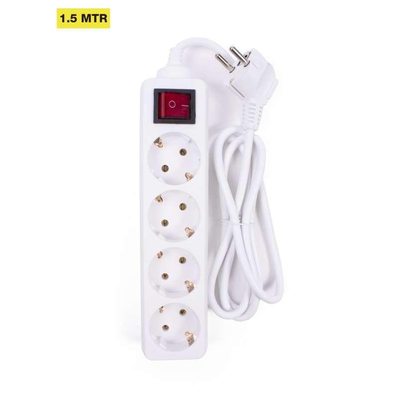 4-fach Verlängerungskabel mit Schalter 1,5 m - Verlängerungskabel zu Großhandelspreisen