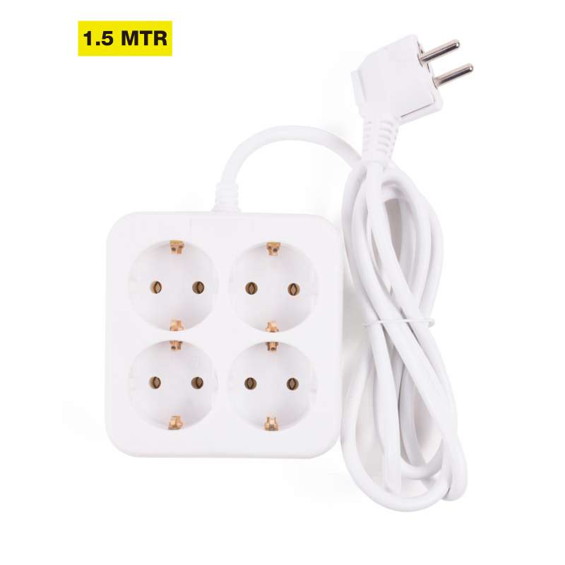 Vierfachsteckdose mit Erdung, 1,5 m zu Großhandelspreisen - Verlängerungskabel zu Großhandelspreisen